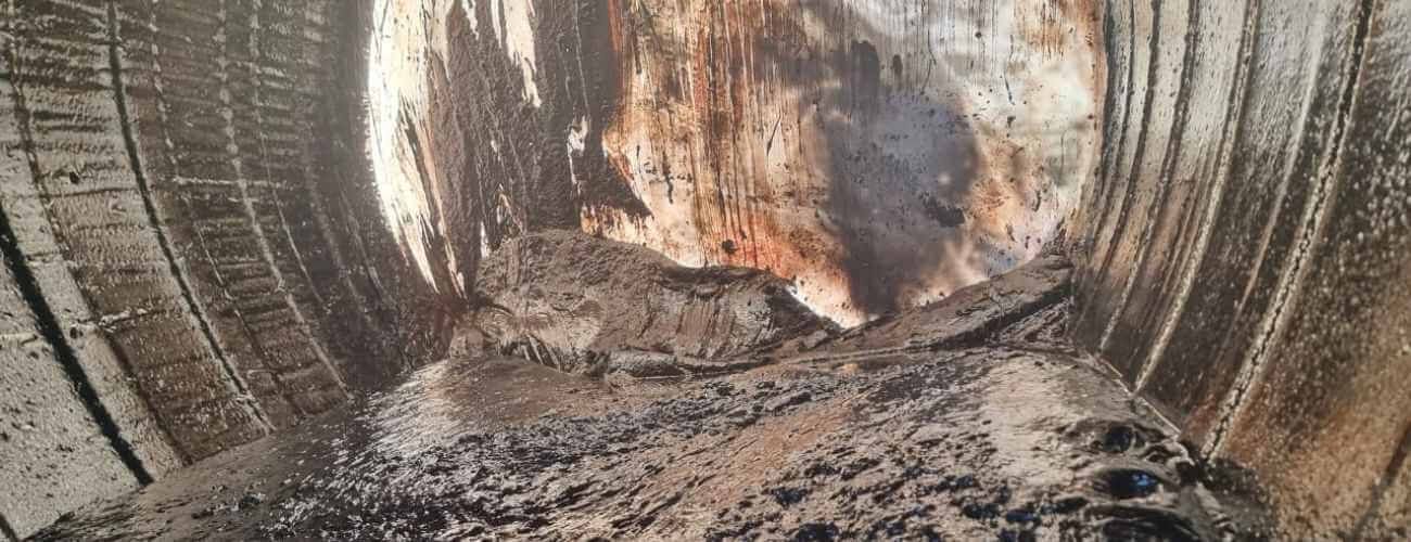 Bitumen emulsion in a water bowswr that is clogged